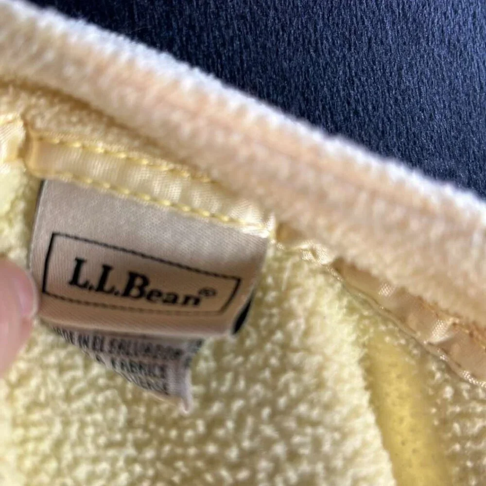 L.L. Bean 1/4 Zip Yellow‎ Fleece Lagenlook Luxury Classic Casual Outdoors Basic